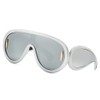 Azoxus Large Aviator Sunglasses Futuristic Mirrored Shield Designer Face Mask