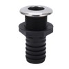 1 1/2in Through Hull Drain Straight Black with Stainless Steel