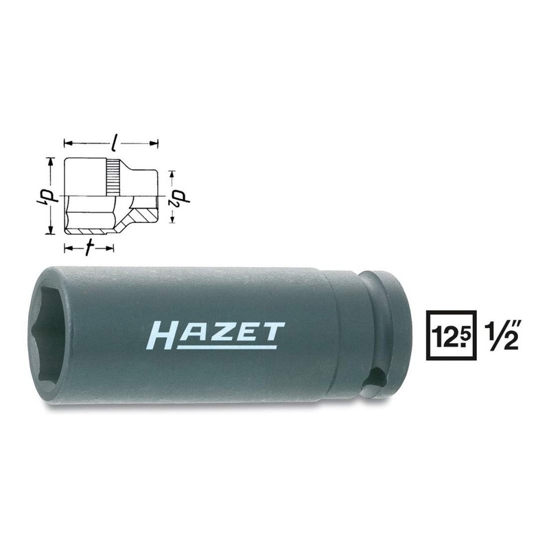 ＨＡＺＥＴ インパクト用ロングソケットレンチ（６角タイプ・差込角１２．７ｍｍ） 900SLG-24