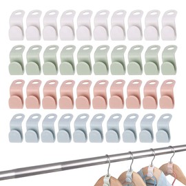 Rifrpha 100 PCS Mini Plastic Clothes Hanger Connector Hooks, Multi-Layer Stackable, Space Saving & Wardrobe Organiser, Drop Connecting Hanger Clips for Clothes Coat Wardrobe Closet, Multicolor