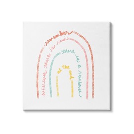 Stupell Industries Remember Where There is Rain Phrase Text Rainbow, Designed by Anna Quach Canvas Wall Art, 24 x 24, Multi