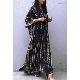 Orshoy Women's Beach Dress, Maxi Kaftan, Boho Beach Poncho, Long Bikini Cover-Up, Summer Maxi Dress, Loose Kimono, Sleepwear, One Size, B-black