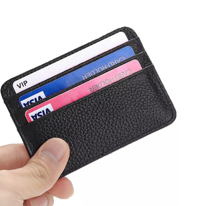 Leather Minimalist Wallet for Men & Women Front Pocket Card