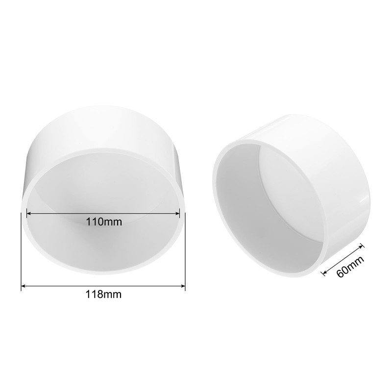 sourcing map PVC Pipe End Cap Fitting 4 Inch Plug