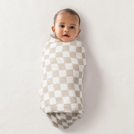 Itzy Ritzy Breastfeeding Boss Multi-Use Cover – A Nursing Cover, Swaddle, Car Seat Cover, Tummy Time Mat & Burp Cloth All in One – Made of Soft Muslin Fabric & Measures 47” x 47” (Checkerboard)