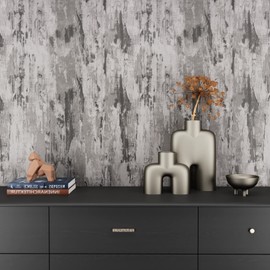 CRE8TIVE Stained Grey Concrete Wallpaper Peel and Stick Concrete Contact Paper for Walls Waterproof Self Adhesive Removable Cement Wallpaper Textured Industrial Vinyl Roll for Bedroom Kitchen 12"x354"