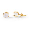 InfinityGemsArt Rainbow Moonstone Raw Stud Earrings For Women - Natural