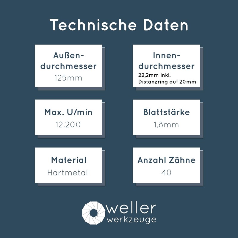WELLERWERKZEUGE Multicut Saw Blade 125 mm for Wood, Plastic Ne