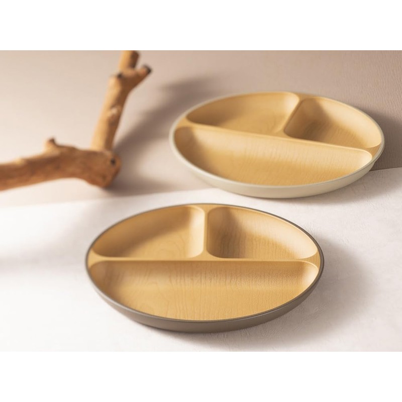 Kano Earth Color Antibacterial Lunch Plate, Small, Diameter 8.4 inches
