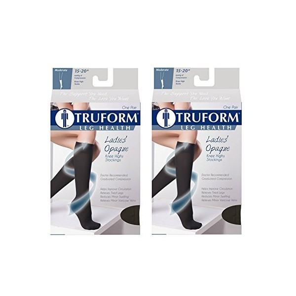 Truform Compression 15-20 mmHg Knee High Stockings Beige, Medium, 2 Count