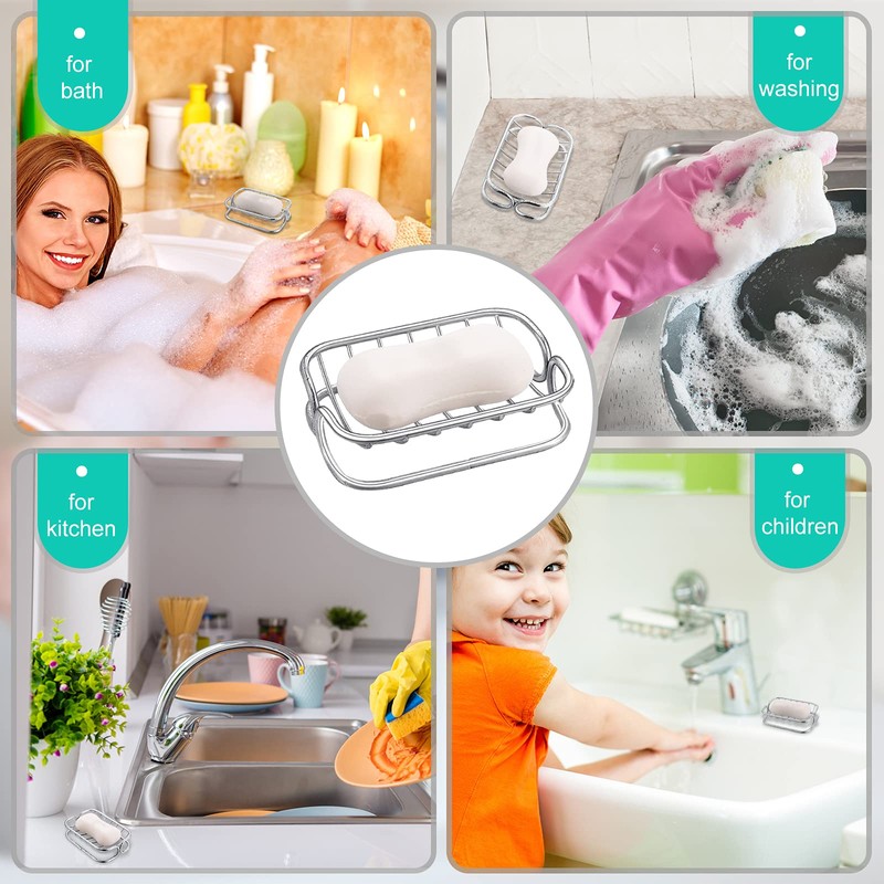 Patelai Soap Dish Stainless Steel Bathroom Bar Soap Holder for