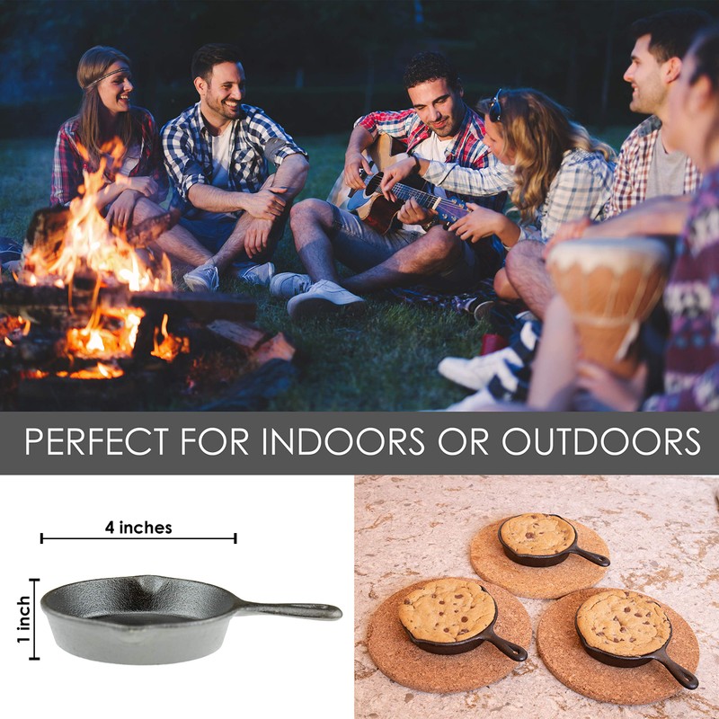 Heavy Duty Pre Seasoned Mini Cast Iron Skillet Set of