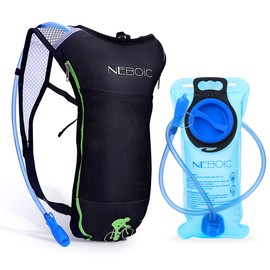 Neboic Hydration Pack, Waterproof Lightweight 2L Wide-Mouth Water Bladder, Disaster Relief Hydration Backpack, Large Capacity 5L for Hiking, Running, Bike Cycling (Green)