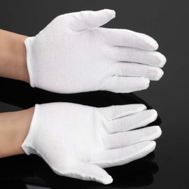 SATINIOR 120 Pieces Cotton Gloves Large Size for Men Women Inspection Gloves for Dry Hand Art Handling Coin Jewelry (White, L)