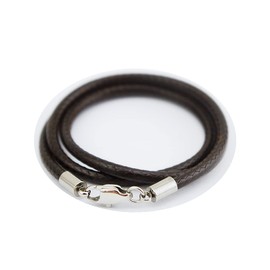 Glory Qin - Cadena de cuerda de piel de alambre de cera de 3 mm de acero inoxidable con cierres de langosta cuadrados, cadena de cuerda de 16 a 28 pulgadas (café oscuro, 26 pulgadas)