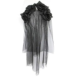Sweidas Black Rose Headband Veil Black Rose Headband Veil