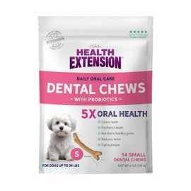 Health Extension Probiotic Dental Bones for Dogs, 14 Small Bones – Supports Dental Health, Promotes Digestive Health, Ideal for Puppy Training