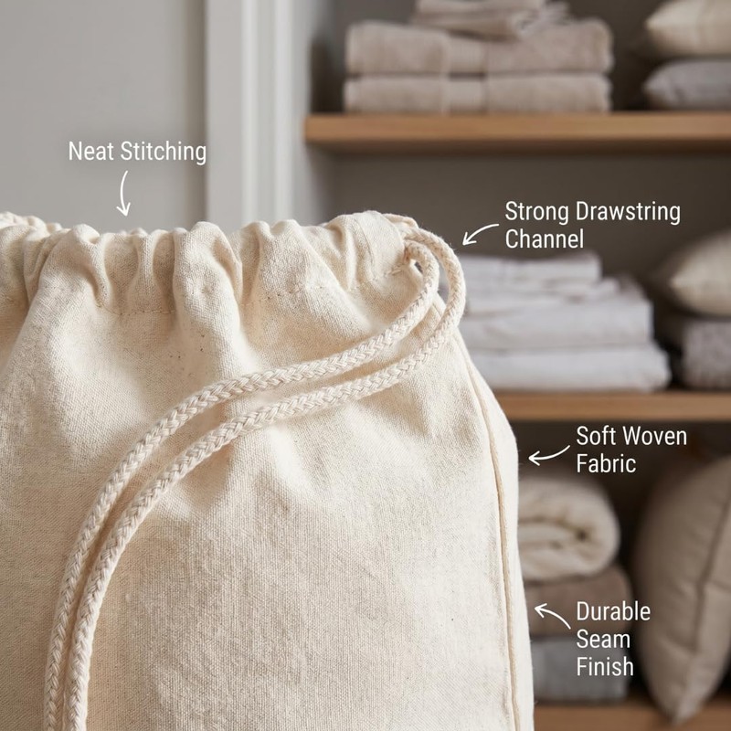 IMFAA Sack Drawstring Cotton Canvas Bags – Reusable, Eco-Friendly Storage