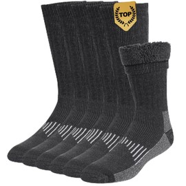 Juedverty Merino Wool Socks for Men and Women Thermal Crew Winter Hiking Warm Boot Socks For Work With Cushioned Sole 3 Pairs