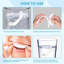 2PCS Temporary Veneers Kit for Women and Men, Tooth Replacement Kit, Nature and Comfortable