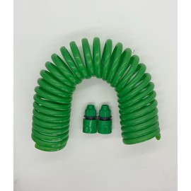Coil Garden Hose 8 ft, Curly Water Hose with Plastic Connectors, Recoil Garden Water Hose, Retractable, Corrosion Resistant Garden Coil Hose.