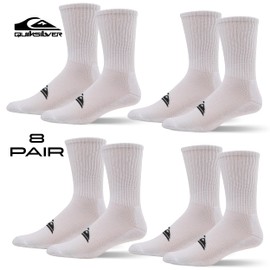Quiksilver Herren 8er-Pack Polysocken, weiß, 40.5-46 EU
