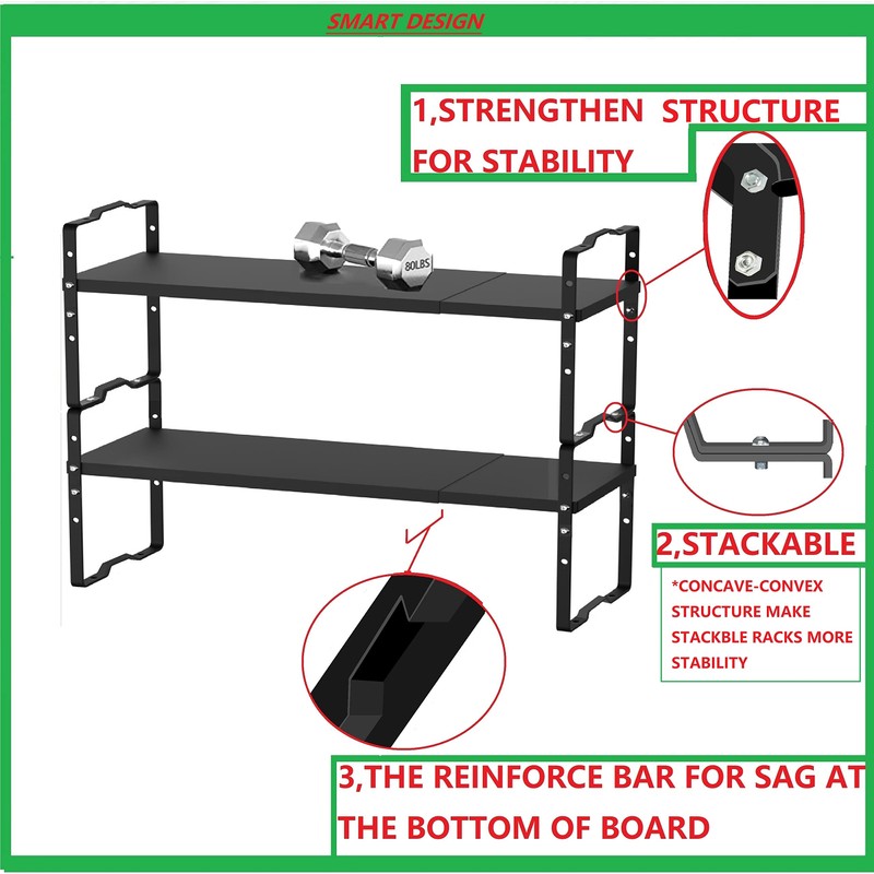 Jojocross Expandable Shelf for Cabinet Organizer Adjustable Stackable Spice Rack