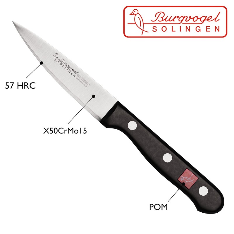 Burgvogel Solingen, Serie 4000, Coltello per lardellare, 10 cm, inossidabile,