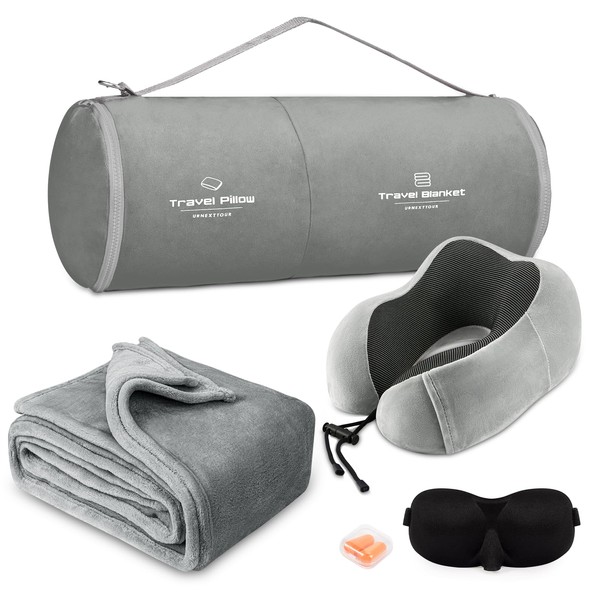 urnexttour Travel Pillow and Blanket Set Neck Pillows Travel Essentials