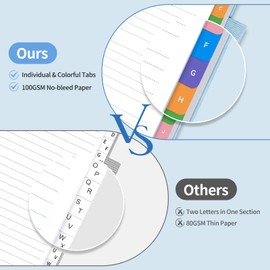 Password Book with Alphabetical Tabs, Password Keeper Book for Seniors, Hardcover Password Notebook for Individual & Colorful Tabs, Password Organizer for Website Logins, 5.3" x 7.7", Blue