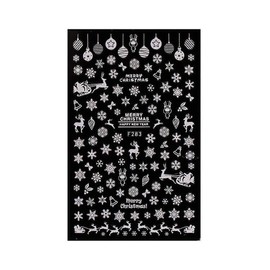 White Snowflake Snowman Christmas Snow Candy Stocking Art Nail Sticker F283 Nail Wraps Art Stickers Manicure Supplies for Women for Home Nails Full Long Lasting Easy Apply and Remove