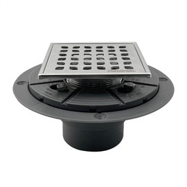 Neodrain Square Shower Drain,4 inch Stainless Steel 304 Grate and PVC Drain Body, Grate with Brushed Nickel Finish, Kit Includes Hair Trap/Strainer,Lifting Hook and PVC Drain Base