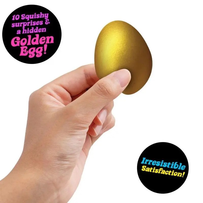 Golden Easter Egg Hunt Bundle Squishy Toys Set Assorted Textures