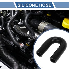X AUTOHAUX 1 Pcs 25mm/0.98" ID 120mm/4.72" Length 180 Degrees Black Car Silicone Hose Coolant Hose Universal
