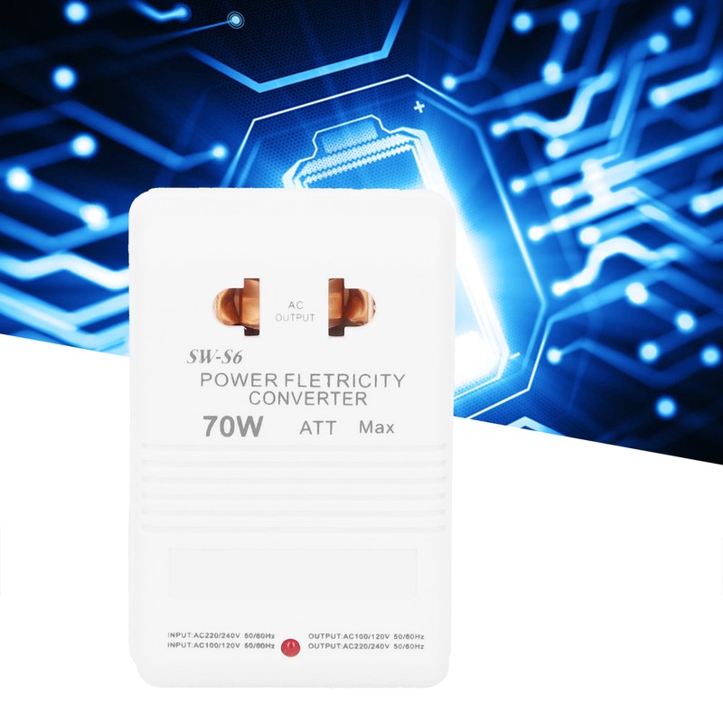 70W Power Converter to Dual Channel Transformer Adapter for Travel