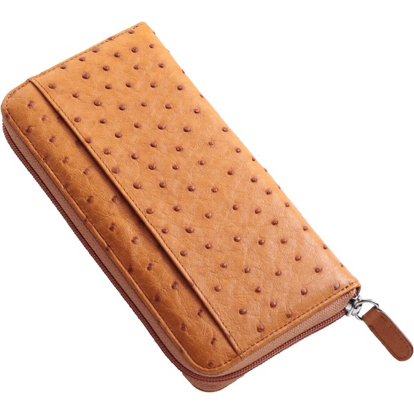 Sankyo Shokai Wallet, Women's, Men's, Ostrich Leather, Genuine Leather, Half