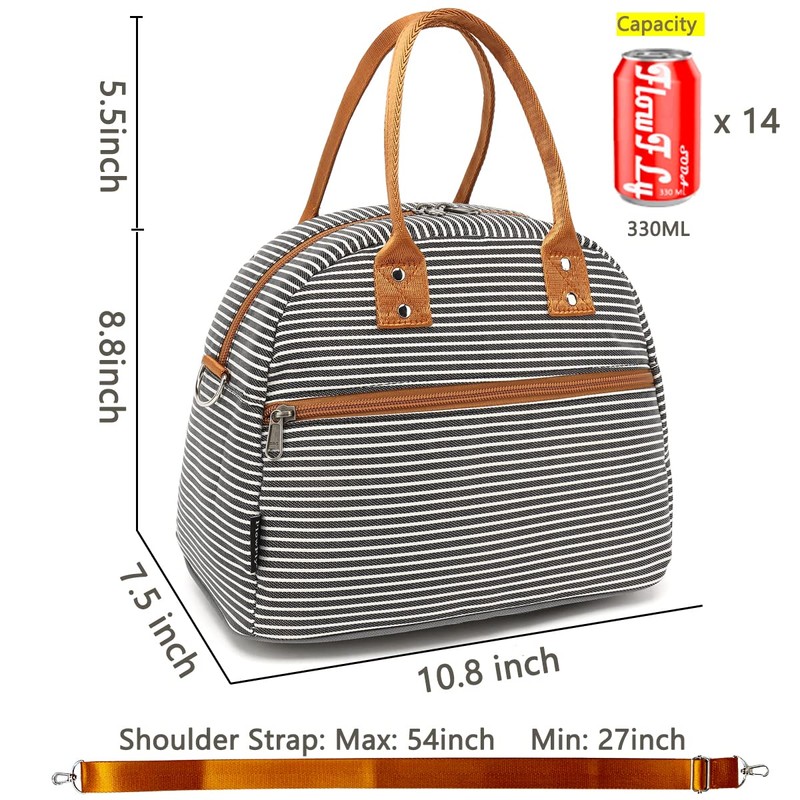 FlowFly Insulated Lunch Bag With Shoulder Strap for Women, Men,