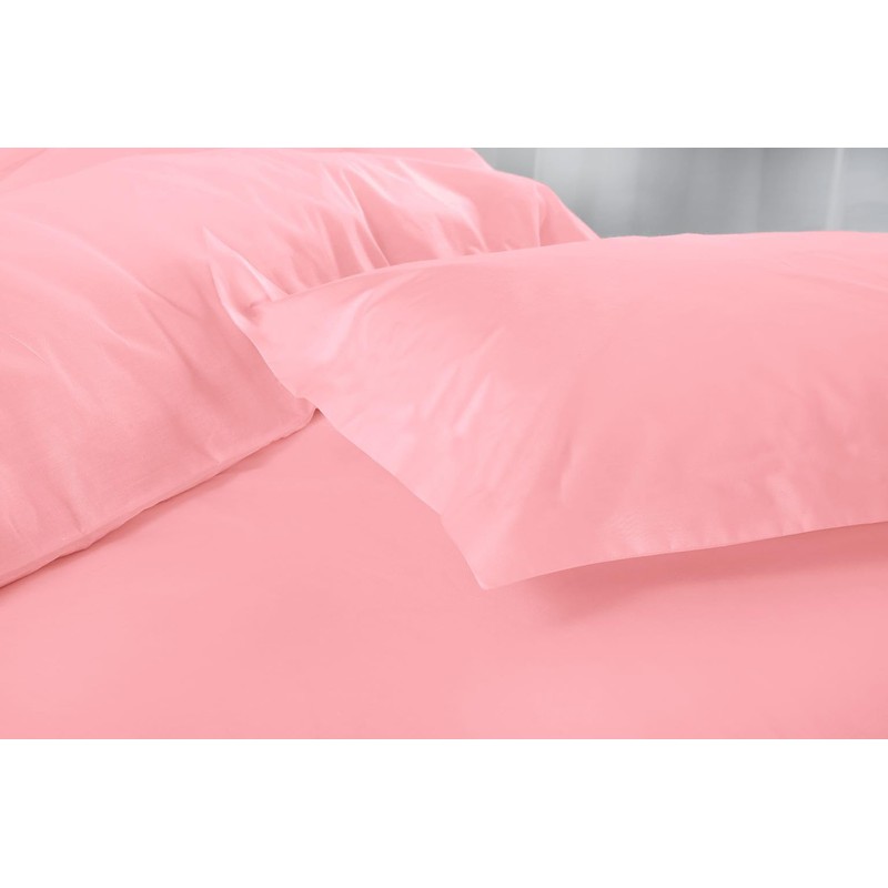 Microfibre Duvet Cover Set, Ultra Soft Bedding, 100% Polyester (Pink,