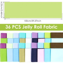 36Pcs Cotton Fabric Creative Quilting Fabric Strips Floral/Pure Color Quilting Supplies Fabric Breathable Cotton Cloth for Quilting Sewing DIY Crafting 6.25x100cm(36 Cotton Cloth)