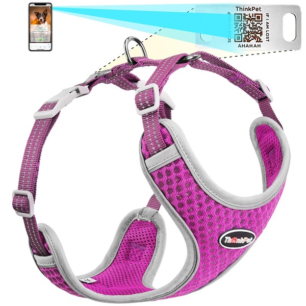 ThinkPet Reflective Breathable Soft Air Mesh with QR Code Dog