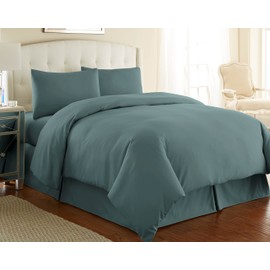 Southshore Fine Living, Inc. Vilano Springs Premium Quality Oversized 3-Piece Duvet Cover Set, King/California King, Steel Blue (Teal)