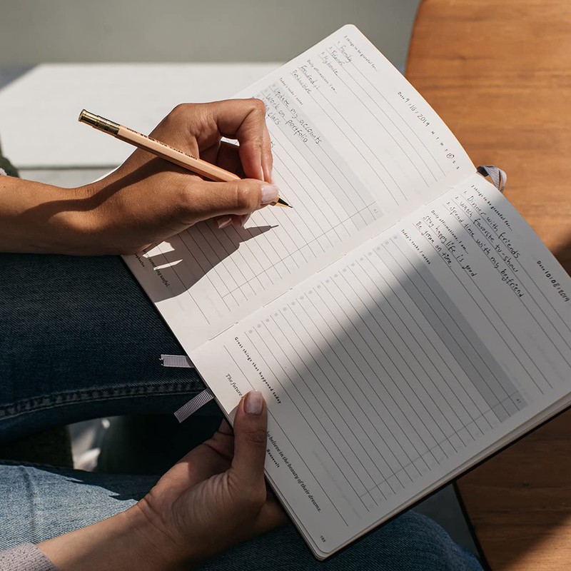 Mal Paper Daily Goal Setter Planner - Grey, 6 Month