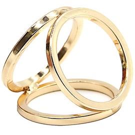 Instyle Japan Scarf Ring, Scarf Clasp, Triple Ring, Scarf Clip, Choice of Sizes, Choice of Colors, Gold, Silver, Simple, Simply Pass Through, Easy Arrangement, Women’s - golden