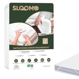 Sloomo Matratzenschoner wasserdicht - Oeko-Tex zertifizierte Inkontinenzunterlage waschbar - wasserdichte Matratzenauflage - Matratzenschutz wasserdicht - Nässeschutz weiß (180x200cm)