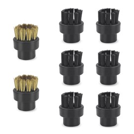 AWASKY Round Brushes for AWASKY Steam Cleaner (2 Brass Brushes + 6 Nylon Brushes)