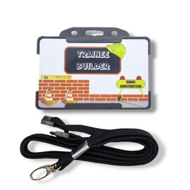 Trainee Builder Roleplay Children's Novelty ID Card & Lanyard - Builder Role play - Construction Pretend Play - Imaginary Play