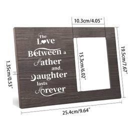FINGERINSPIRE 15x10cm Picture Frame The Love Between Father and Daughter Lasts Forever Memorial Picture Frame Rectangle Photo Frame with Word for Father's Day, Graduation, Birthday Gift