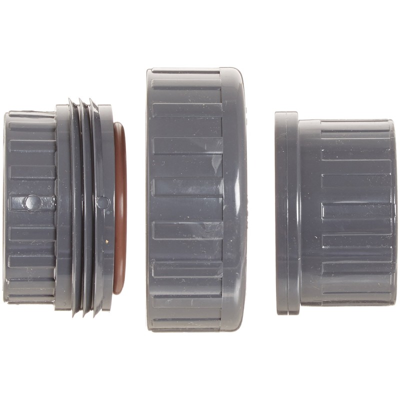 Spears 857 Series PVC Pipe Fitting, Union with Viton O-Ring,