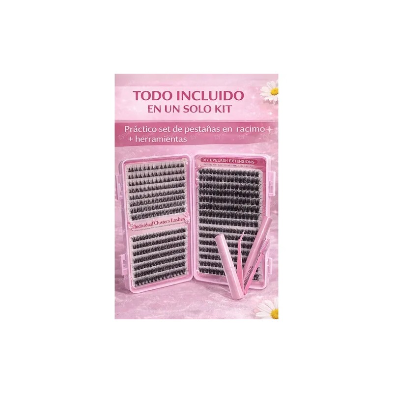 Pestañas Postizas 740 Piezas, Volumen Natural, Kit Profesion Negro D