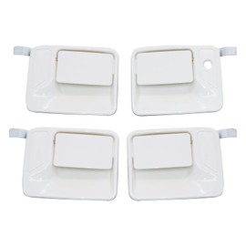 GXARTS 4PCS Exterior Door Handle Compatible with Ford F250 F350 Pickup Truck 1999-2016 Front Rear and Left Right Outside Door Handles Oxford White 7C3Z2522405AA F81Z2626601AAB F81Z2626601AAB